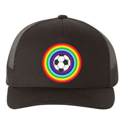 Rainbow Circle Football For Soccer Lover Best Sports Pride Yupoong Adult 5-Panel Trucker Hat