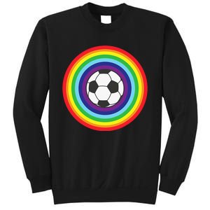 Rainbow Circle Football For Soccer Lover Best Sports Pride Sweatshirt