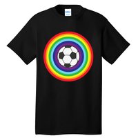 Rainbow Circle Football For Soccer Lover Best Sports Pride Tall T-Shirt