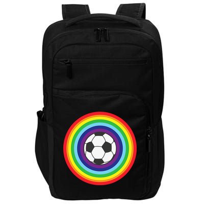 Rainbow Circle Football For Soccer Lover Best Sports Pride Impact Tech Backpack