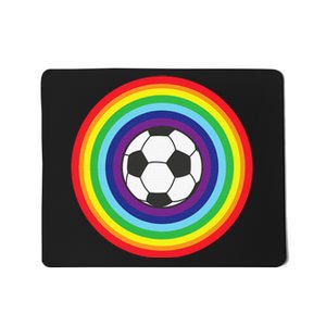 Rainbow Circle Football For Soccer Lover Best Sports Pride Mousepad