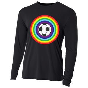 Rainbow Circle Football For Soccer Lover Best Sports Pride Cooling Performance Long Sleeve Crew