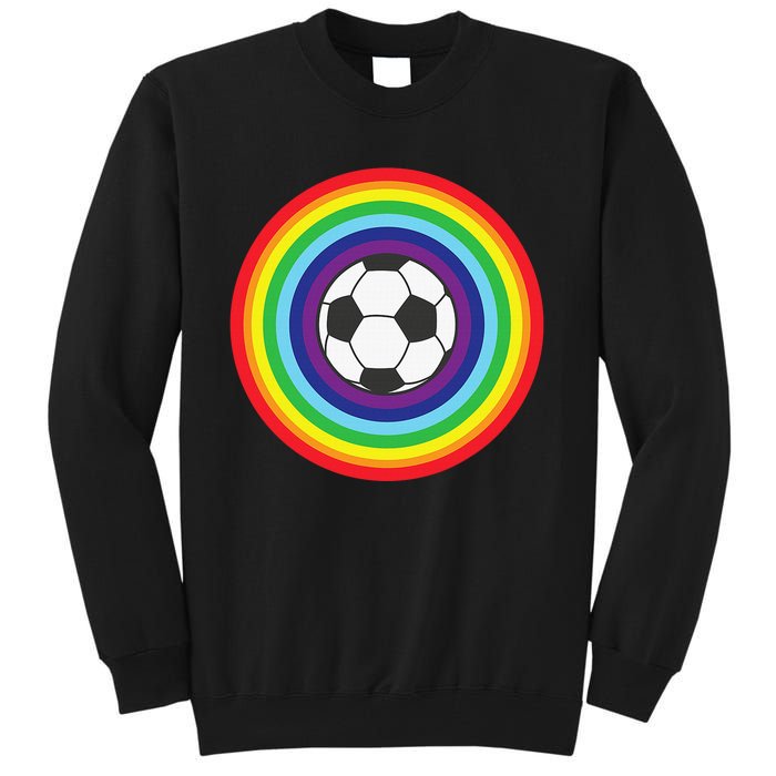 Rainbow Circle Football For Soccer Lover Best Sports Pride Tall Sweatshirt