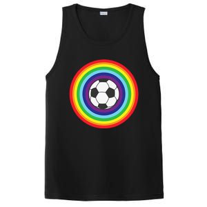 Rainbow Circle Football For Soccer Lover Best Sports Pride PosiCharge Competitor Tank