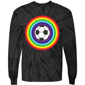 Rainbow Circle Football For Soccer Lover Best Sports Pride Tie-Dye Long Sleeve Shirt