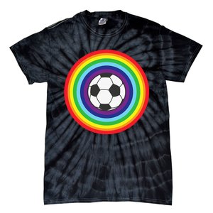 Rainbow Circle Football For Soccer Lover Best Sports Pride Tie-Dye T-Shirt