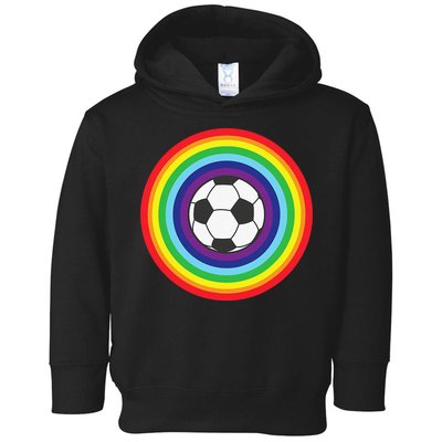 Rainbow Circle Football For Soccer Lover Best Sports Pride Toddler Hoodie