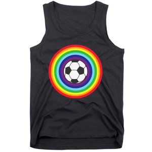 Rainbow Circle Football For Soccer Lover Best Sports Pride Tank Top