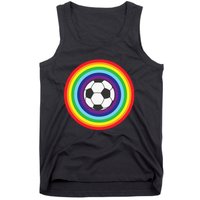 Rainbow Circle Football For Soccer Lover Best Sports Pride Tank Top