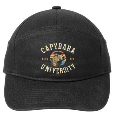 Retro Capybara Funny Capybara Lover For Women 7-Panel Snapback Hat