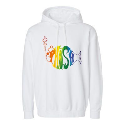 Rainbow Color Fish Cool Garment-Dyed Fleece Hoodie