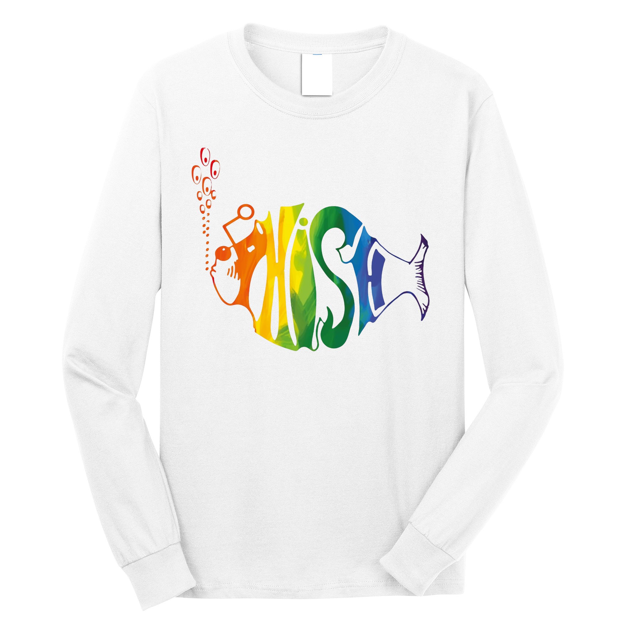 Rainbow Color Fish Cool Long Sleeve Shirt
