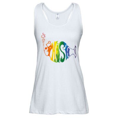 Rainbow Color Fish Cool Ladies Essential Flowy Tank