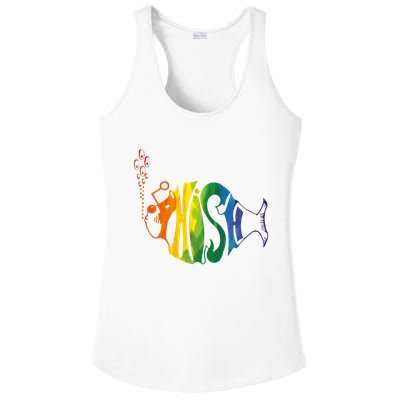 Rainbow Color Fish Cool Ladies PosiCharge Competitor Racerback Tank