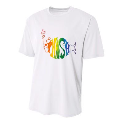 Rainbow Color Fish Cool Youth Performance Sprint T-Shirt