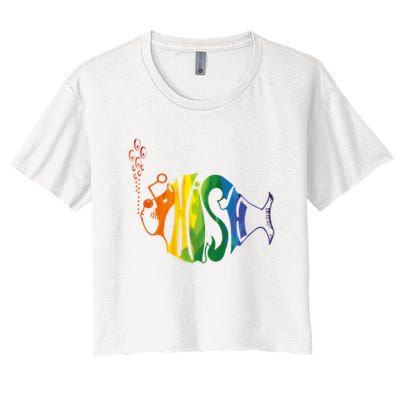 Rainbow Color Fish Cool Crop Top