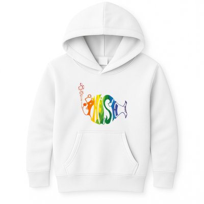 Rainbow Color Fish Cool Kids Hoodie