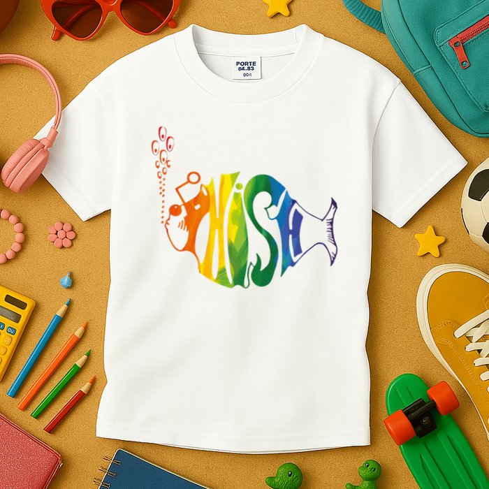 Rainbow Color Fish Cool Kids T-Shirt