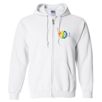 Rainbow Color Fish Cool Full Zip Hoodie