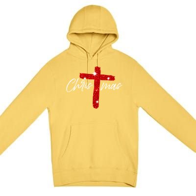 Retro Christmas Faith Cross Xmas Jesus Christmas Premium Pullover Hoodie