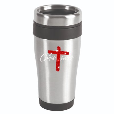 Retro Christmas Faith Cross Xmas Jesus Christmas 16oz Travel Tumbler