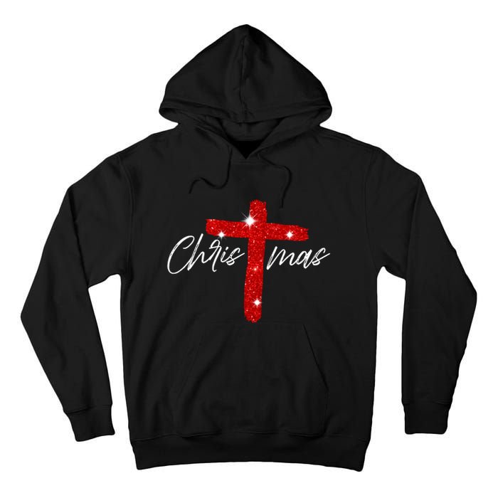 Retro Christmas Faith Cross Xmas Jesus Christmas Tall Hoodie