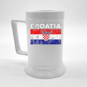 Retro Croatia Flag Croatian Travel Souvenir Beer Stein