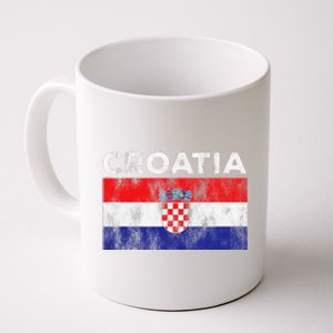 Retro Croatia Flag Croatian Travel Souvenir Coffee Mug