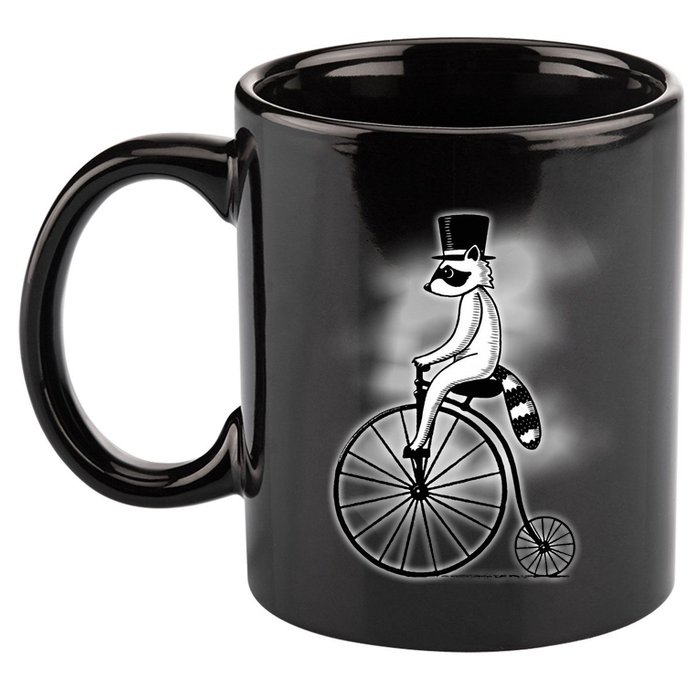 Raccon Circus Funny Fancy Raccon 11oz C Handle Ceramic Mug