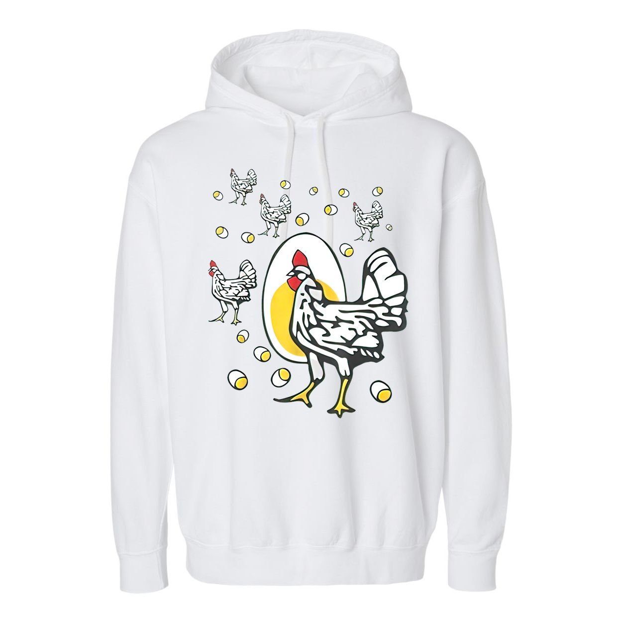 Roseanne Chicken Funny Roseanne Rooster And Egg Garment-Dyed Fleece Hoodie