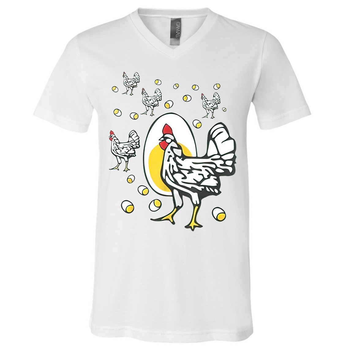Roseanne Chicken Funny Roseanne Rooster And Egg V-Neck T-Shirt