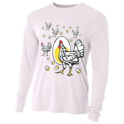 Roseanne Chicken Funny Roseanne Rooster And Egg Cooling Performance Long Sleeve Crew