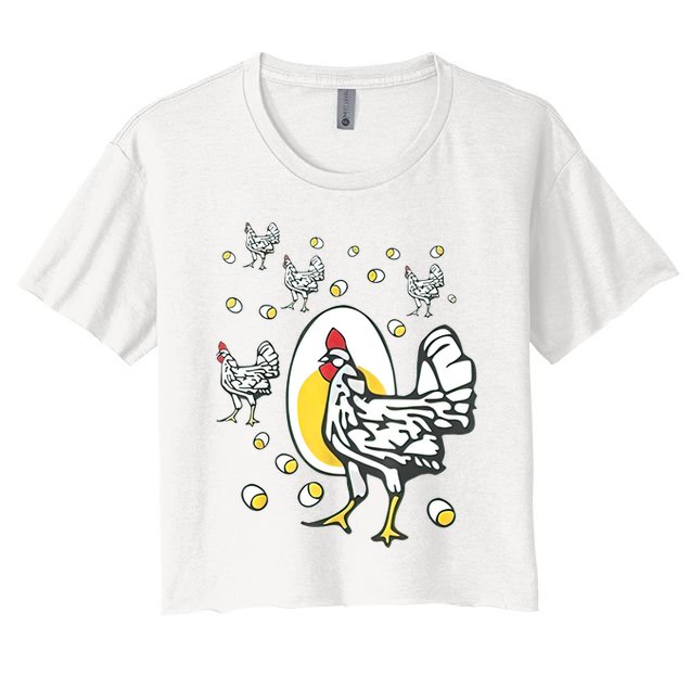 Roseanne Chicken Funny Roseanne Rooster And Egg Crop Top