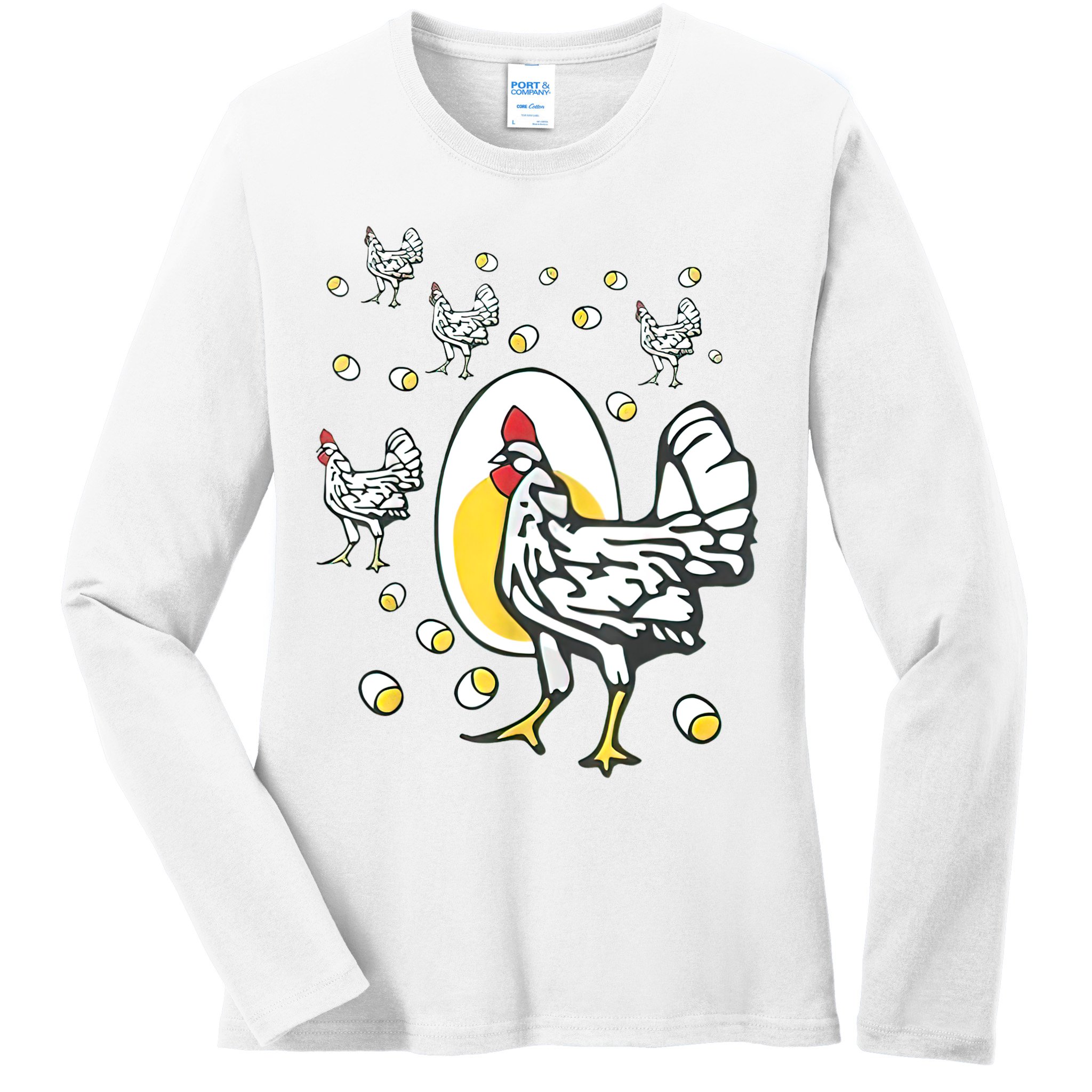 Roseanne Chicken Funny Roseanne Rooster And Egg Ladies Long Sleeve Shirt