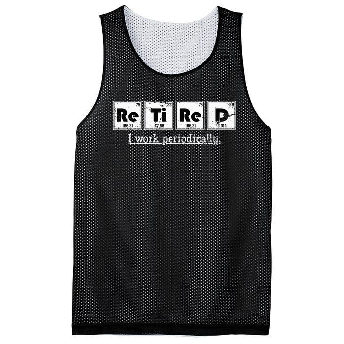 Retired Chemist Funny Gift Periodic Table Chemistry Mesh Reversible Basketball Jersey Tank