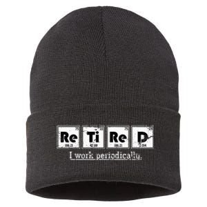 Retired Chemist Funny Gift Periodic Table Chemistry Sustainable Knit Beanie