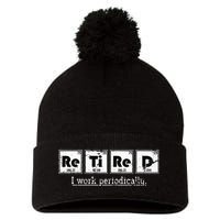 Retired Chemist Funny Gift Periodic Table Chemistry Pom Pom 12in Knit Beanie