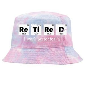 Retired Chemist Funny Gift Periodic Table Chemistry Tie-Dyed Bucket Hat