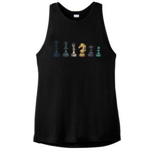 Retro Chess Funny Gift Ladies PosiCharge Tri-Blend Wicking Tank