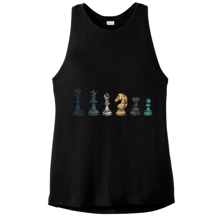 Retro Chess Funny Gift Ladies PosiCharge Tri-Blend Wicking Tank