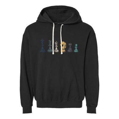 Retro Chess Funny Gift Garment-Dyed Fleece Hoodie