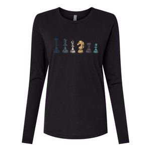 Retro Chess Funny Gift Womens Cotton Relaxed Long Sleeve T-Shirt