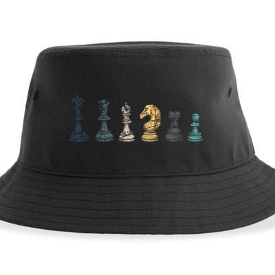 Retro Chess Funny Gift Sustainable Bucket Hat