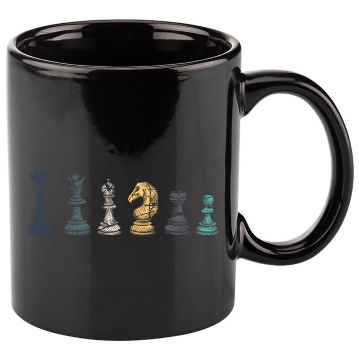 Retro Chess Funny Gift 11oz C Handle Ceramic Mug