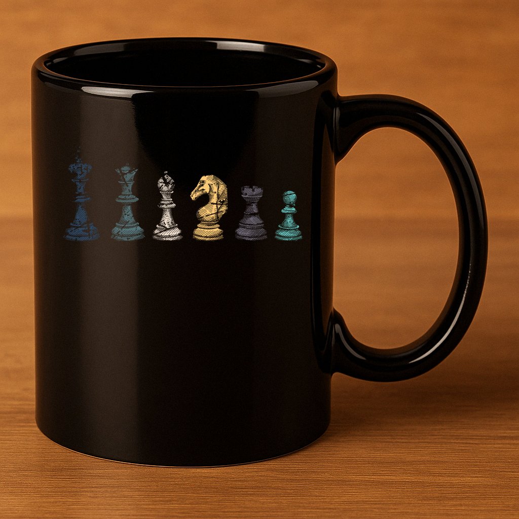 Retro Chess Funny Gift 11oz C Handle Ceramic Mug