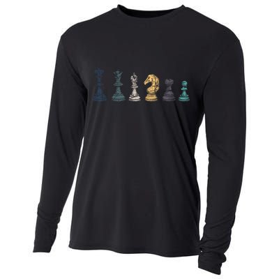 Retro Chess Funny Gift Cooling Performance Long Sleeve Crew