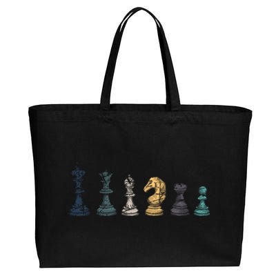 Retro Chess Funny Gift Cotton Canvas Jumbo Tote