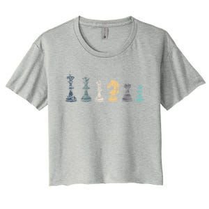 Retro Chess Funny Gift Women's Crop Top Tee