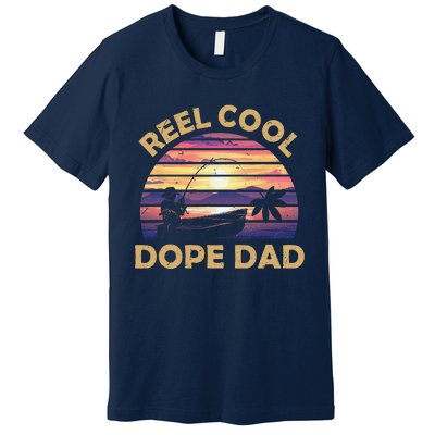 Reel Cool Father Day Fishing Dope Dad Weed Marijuana Stoner Premium T-Shirt