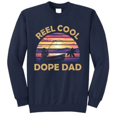 Reel Cool Father Day Fishing Dope Dad Weed Marijuana Stoner Tall Sweatshirt